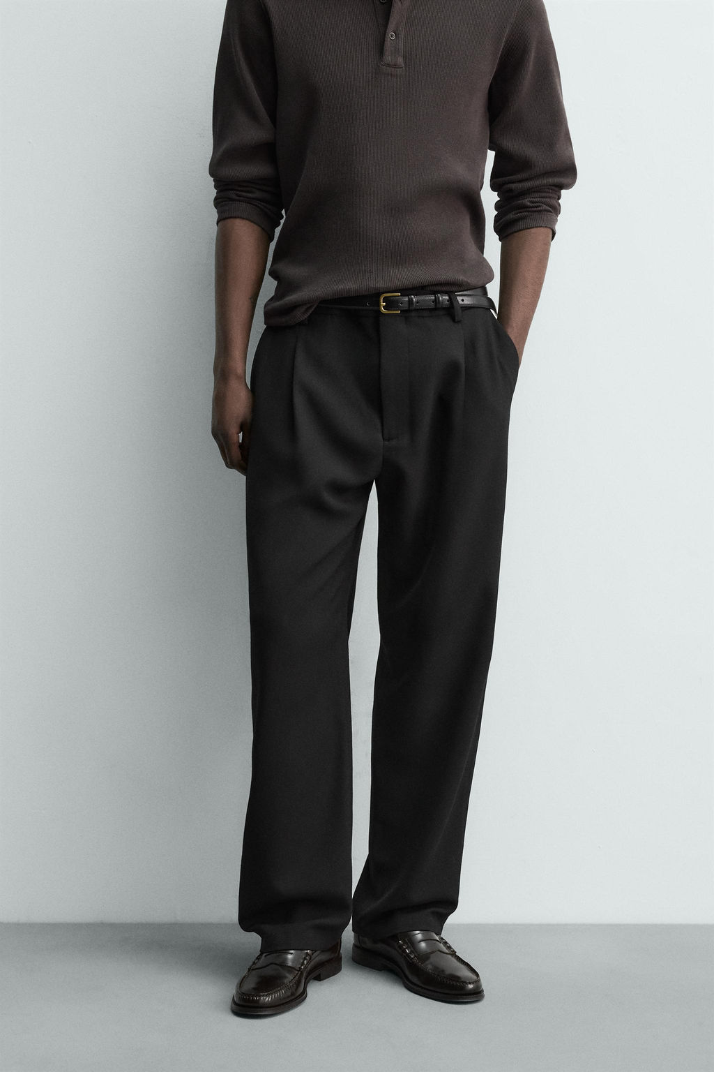 WOOL BLEND PLEATED TROUSERS - Zara фото 12