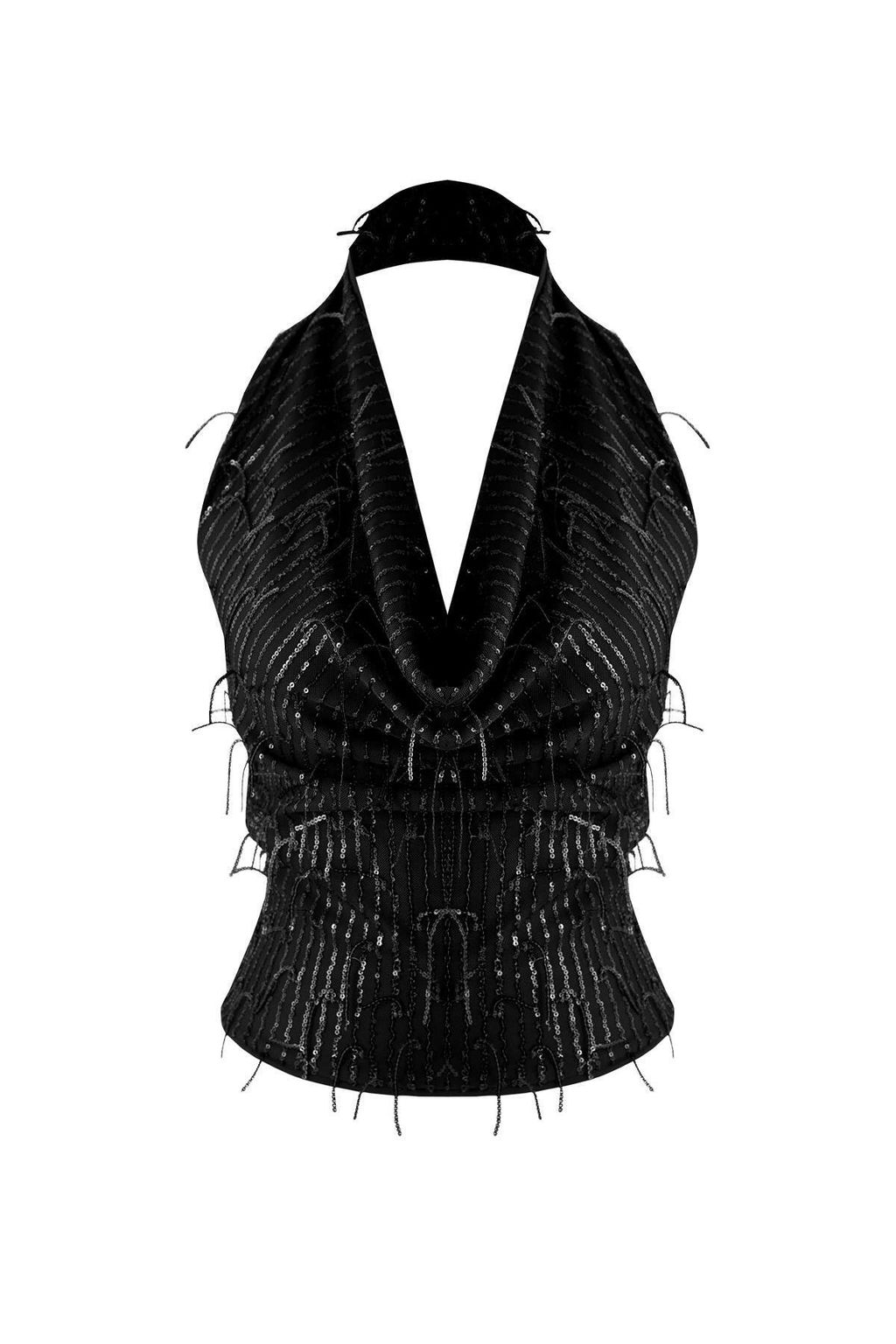 Siyah Degaje Yaka Sacakl? Payet Party Bluz TPRAW26BZ00064 - Trendyolmilla фото 5