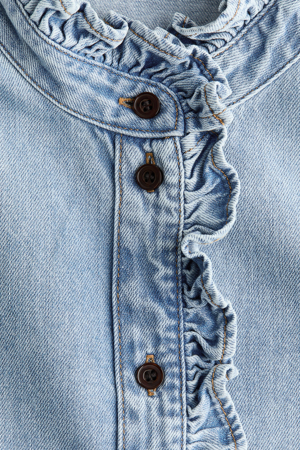 Camisa denim con ribetes de volante - H&m фото 5