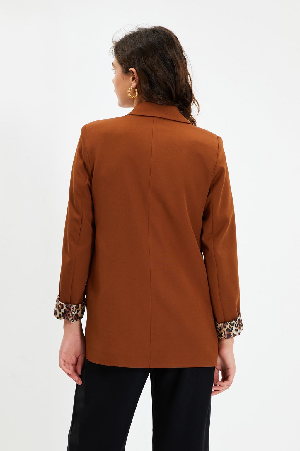 Kahverengi Regular Astar Detayl? Dokuma Blazer Ceket TWOAW20CE0316