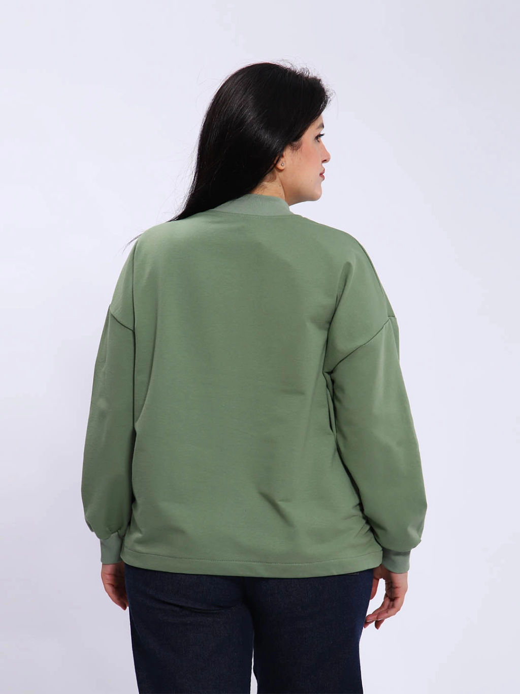 Бомбер женский, цвет зеленый