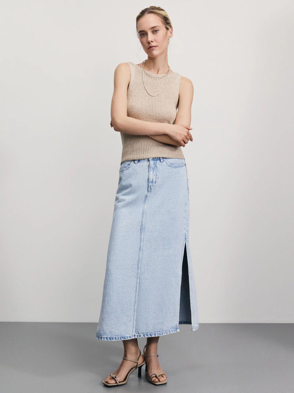 Джинсовая юбка макси / Zarina  фото 6