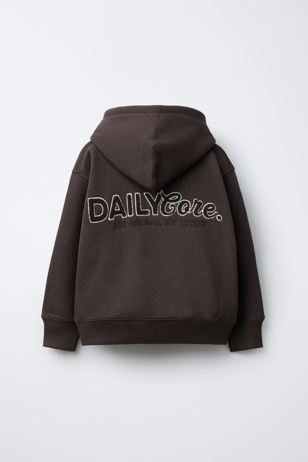 SUDADERA CAPUCHA TEXTO RIZO / Marr?n - Zara фото 4