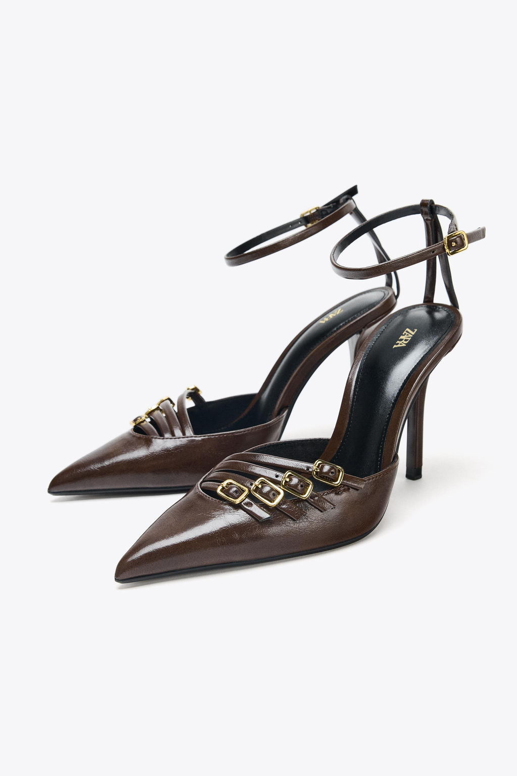 BUCKLED HIGH-HEEL SHOES - Zara фото 3