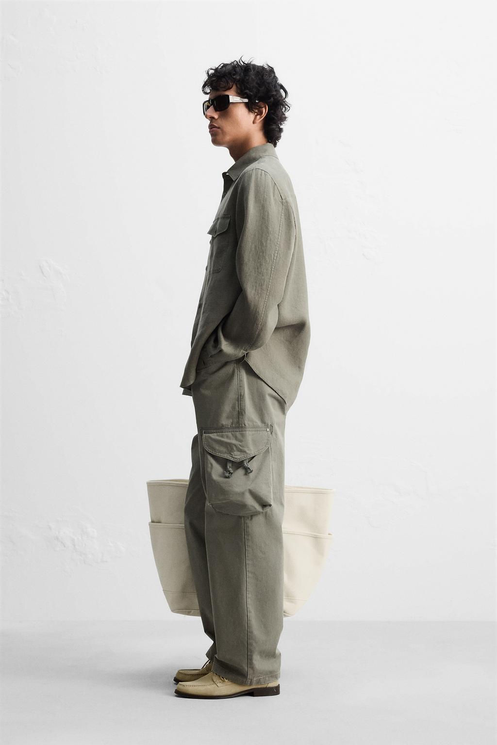 100% LINEN OVERSHIRT - Zara фото 12
