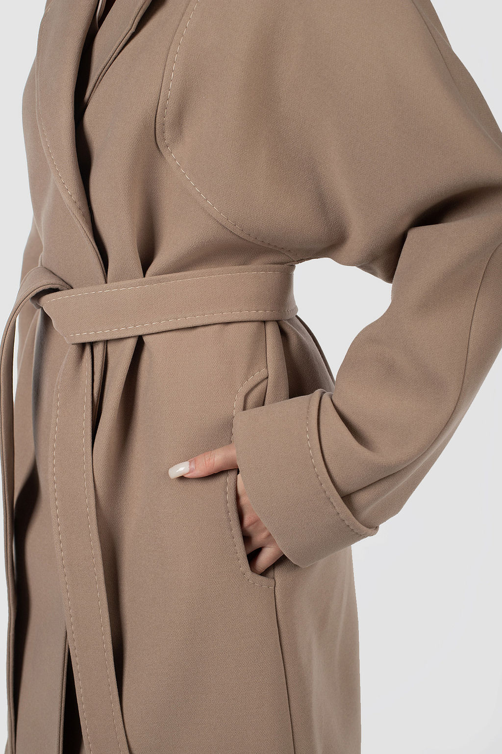 01-12022 Пальто женское демисезонное (пояс) - El podio фото 6