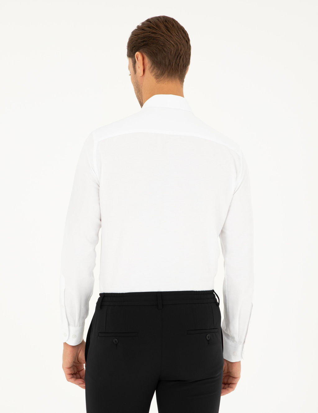 Beyaz Arm_rl_ Slim Fit Uzun Kollu G_mlek