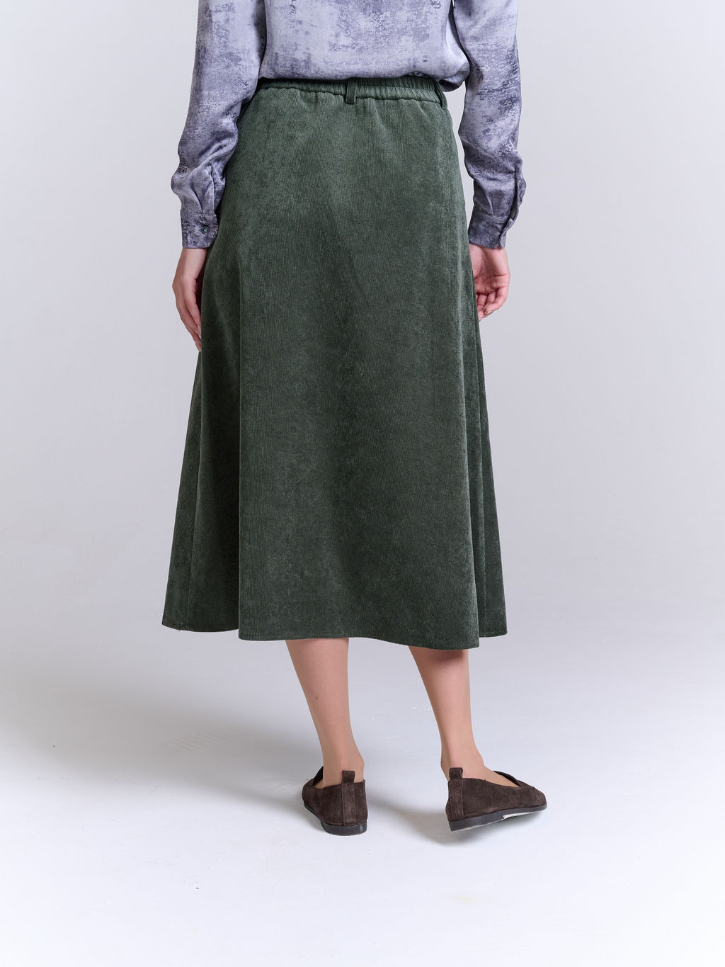 Вельветовая юбка А-силуэта