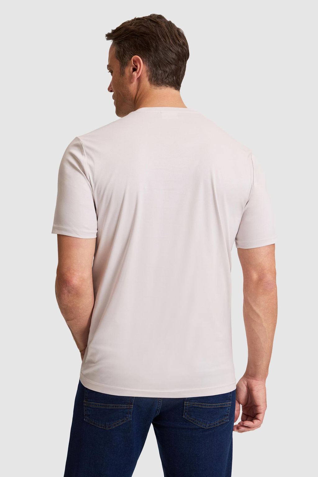 Erkek A__k Gri Regular Fit Bisiklet Yaka Basic Ti__rt