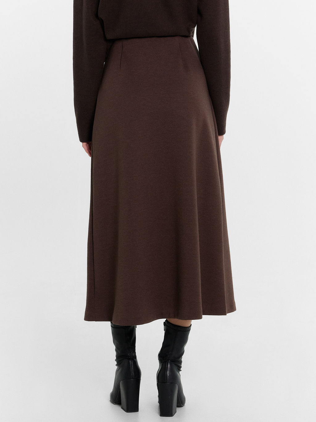 Юбка женская миди Mark Formelle 152802 из хлопка с полиэстером пепельно-коричневый  фото 6