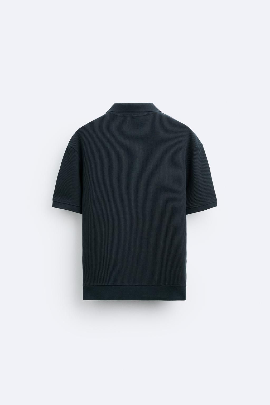TEXTURED POLO SHIRT WITH RIBBED TRIMS - Zara фото 35