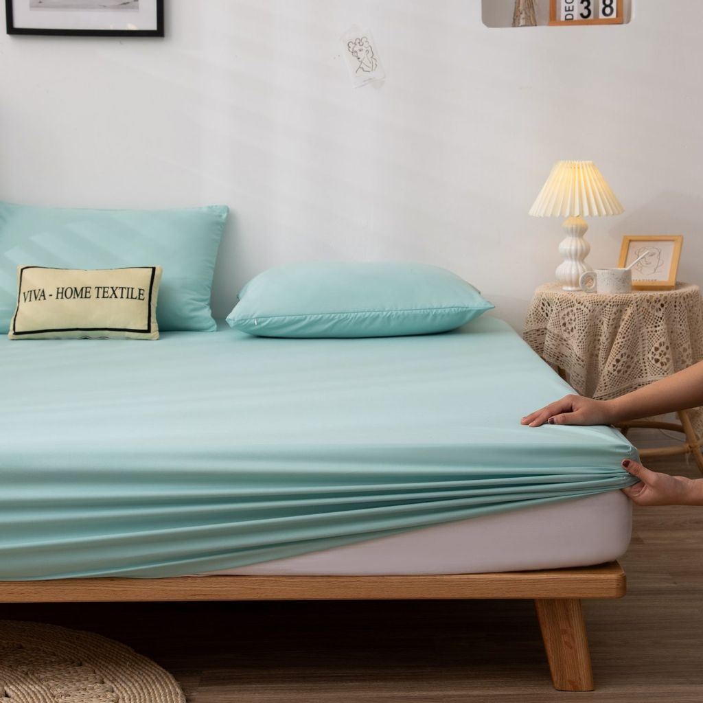 Комплект постельного белья Однотонный Сатин на резинке CSR034 2 спальный