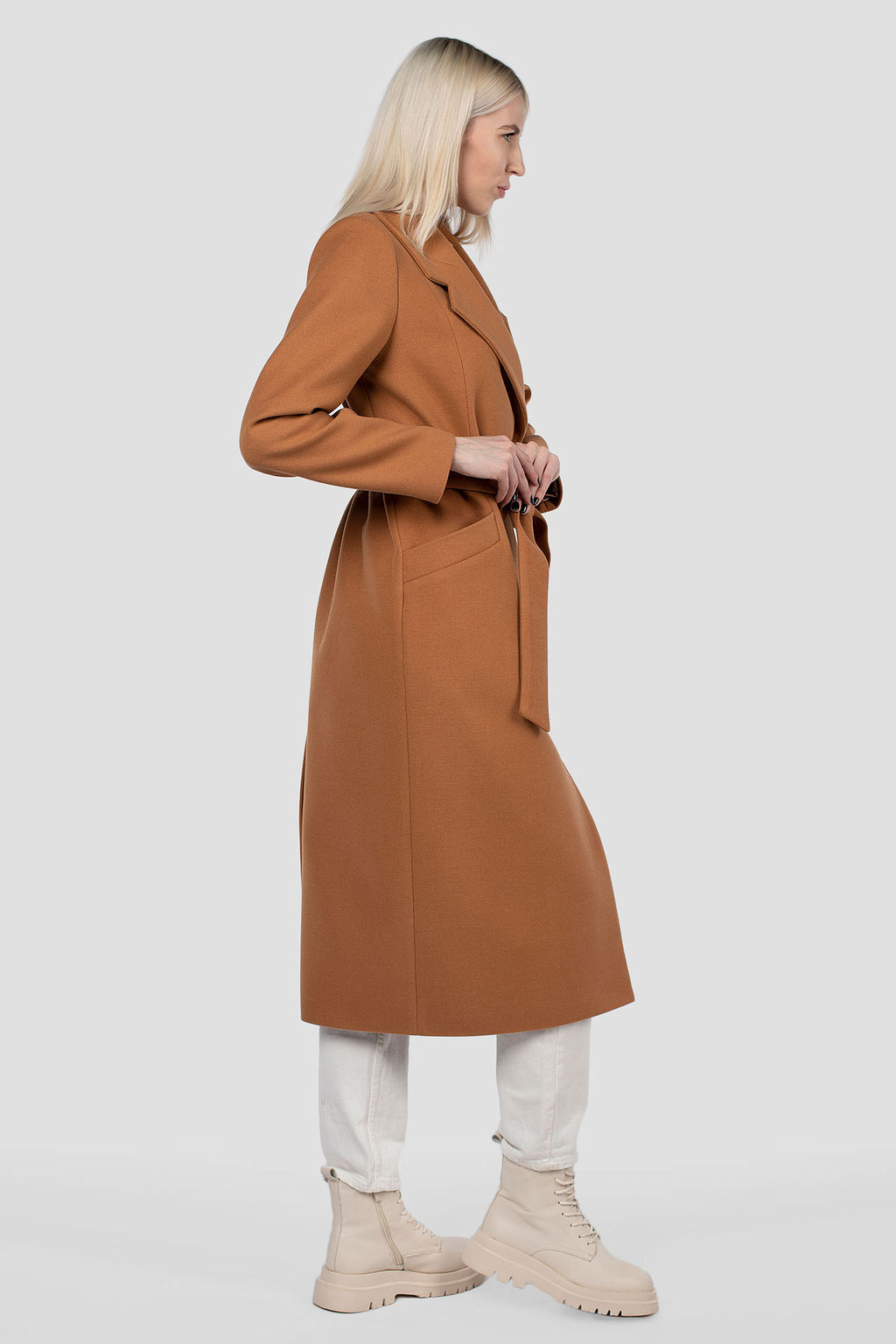 Пальто женское демисезонное (пояс) - El podio фото 6