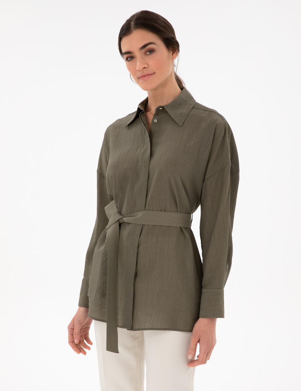 Haki Oversize Uzun Kollu G_mlek