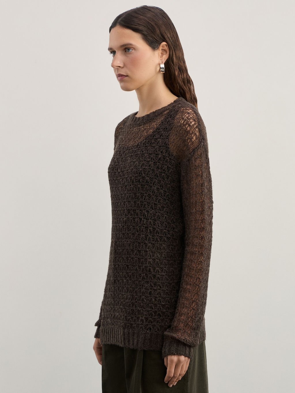 Джемпер ажурный с добавлением шерсти / Zarina  фото 4