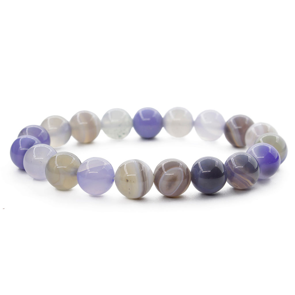 Агат светло-голубой 10мм, браслет "Классика" длина 16см