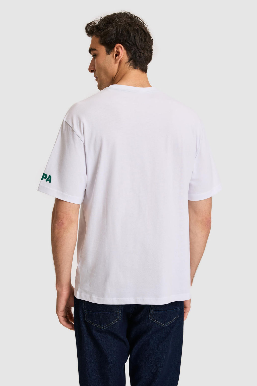Erkek Comfort Fit Bisiklet Yaka Beyaz Ti__rt