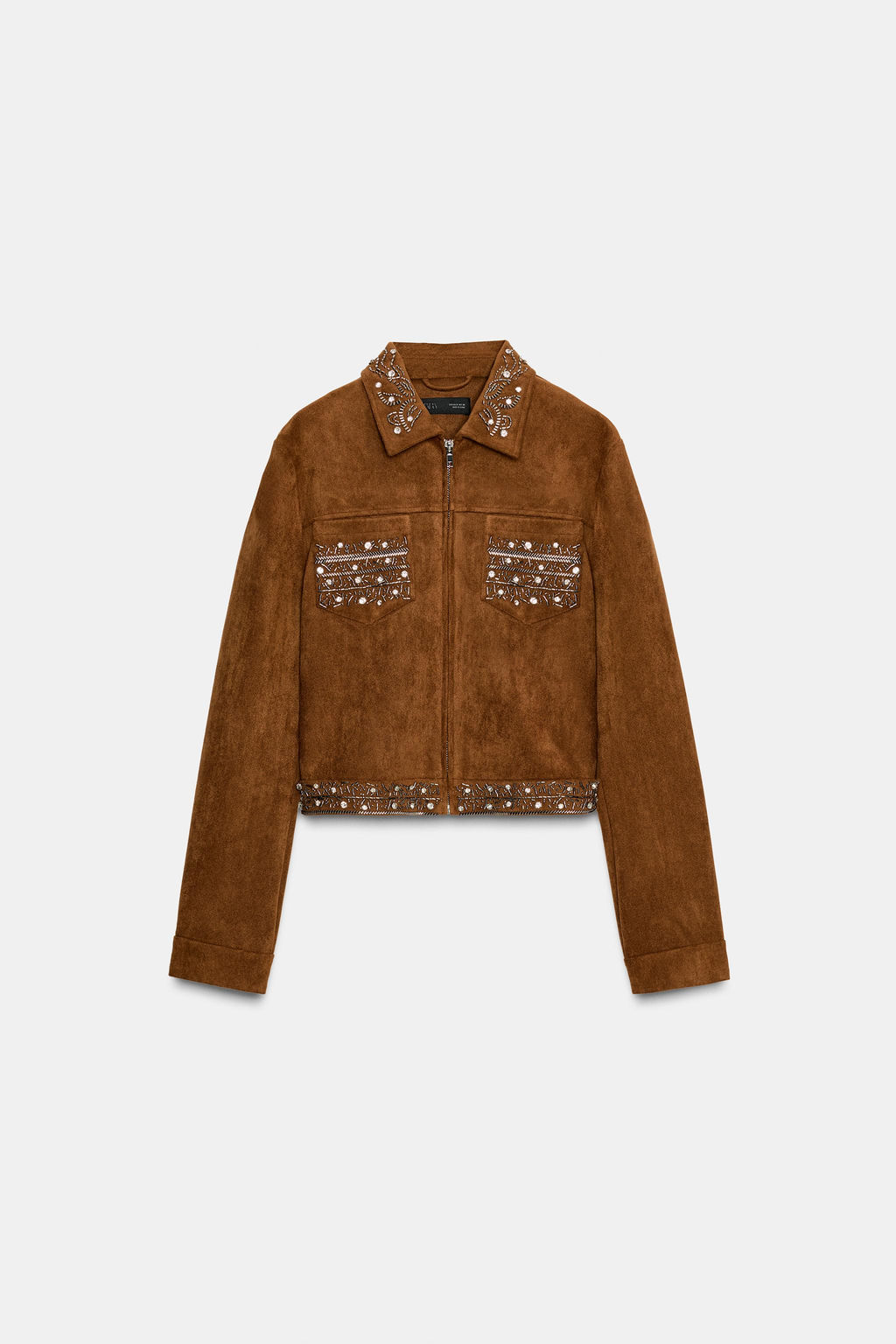 FAUX SUEDE STUDDED JACKET