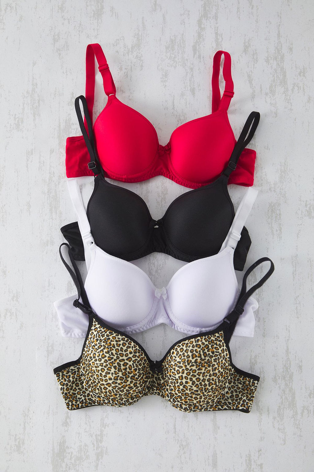 TRENDYOLMILLA K?rm?z?-Cok Renkli 4lu Paket Micro Kurdele/Fiyonklu Kapl? T-Shirt Bra Orme Sutyen THMSS25SU00034  фото 2