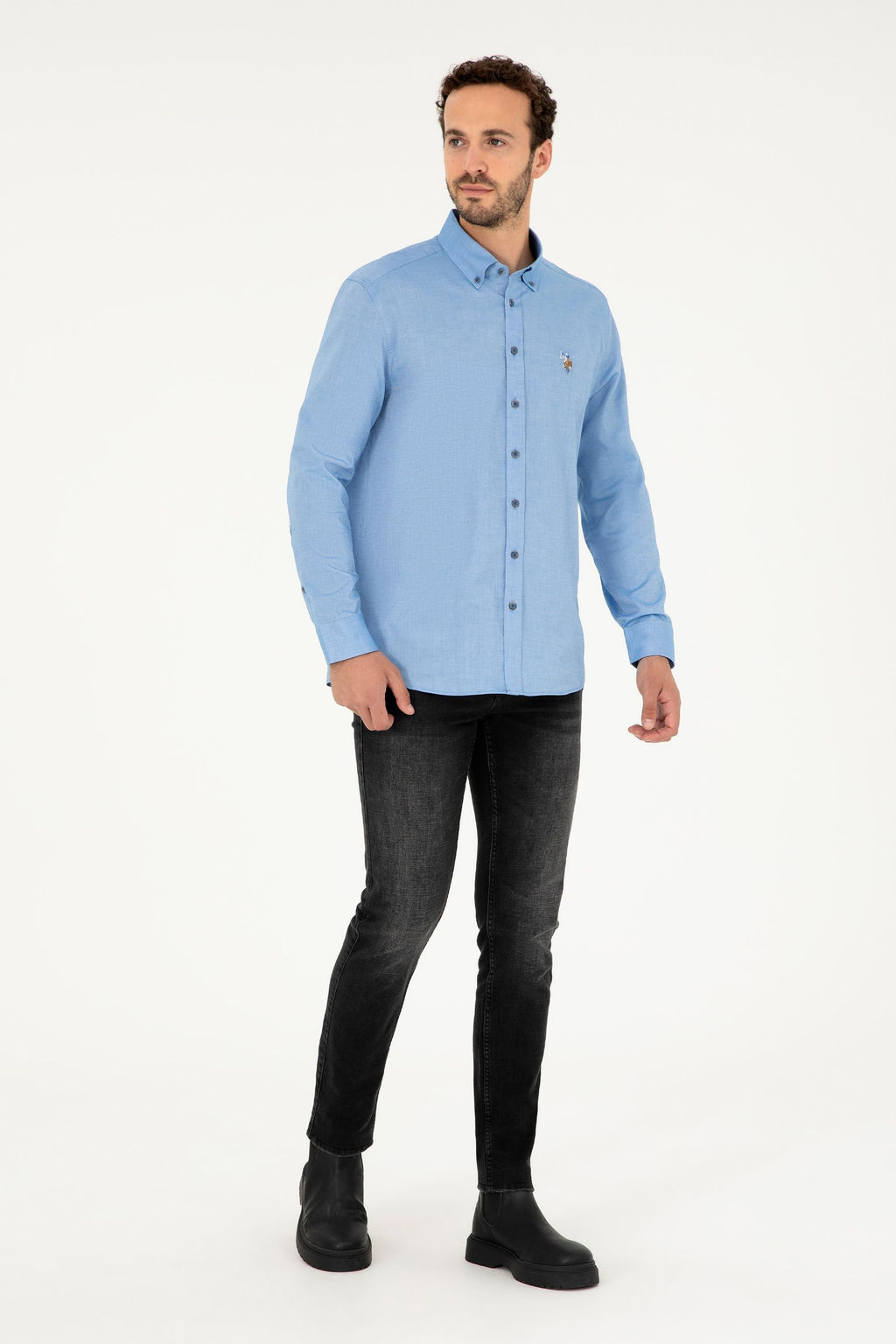 U. S. Polo Assn / Мужская базовая рубашка Saks с длинным рукавом - U.s. polo assn фото 4