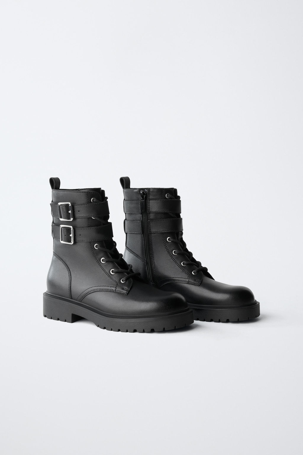 BOTA DOBLE HEBILLA PIEL / Negro - Zara фото 2