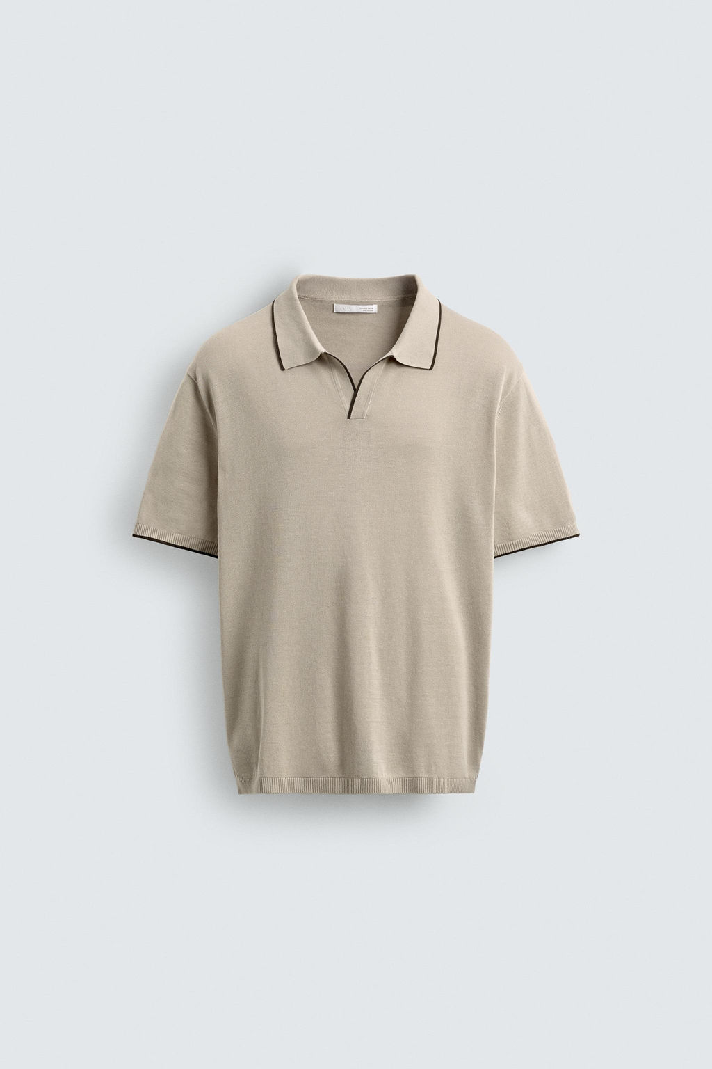 CONTRAST RIB KNIT POLO SHIRT - Zara фото 7