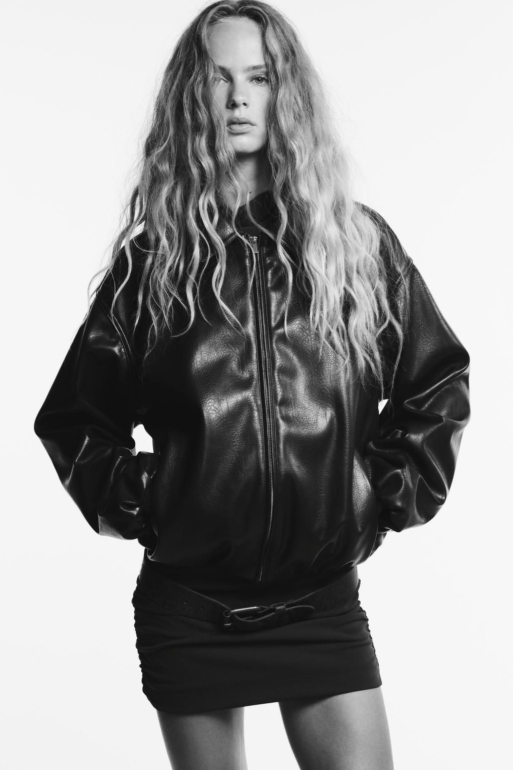 FAUX LEATHER BOMBER JACKET - Zara фото 4