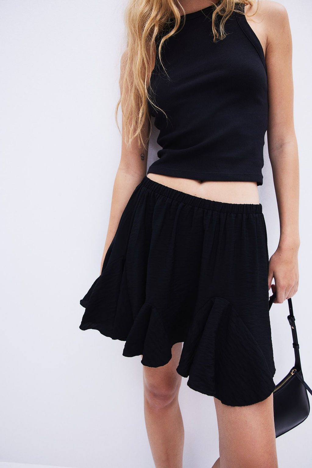 Minifalda de crepe con nesgas - H&m фото 2