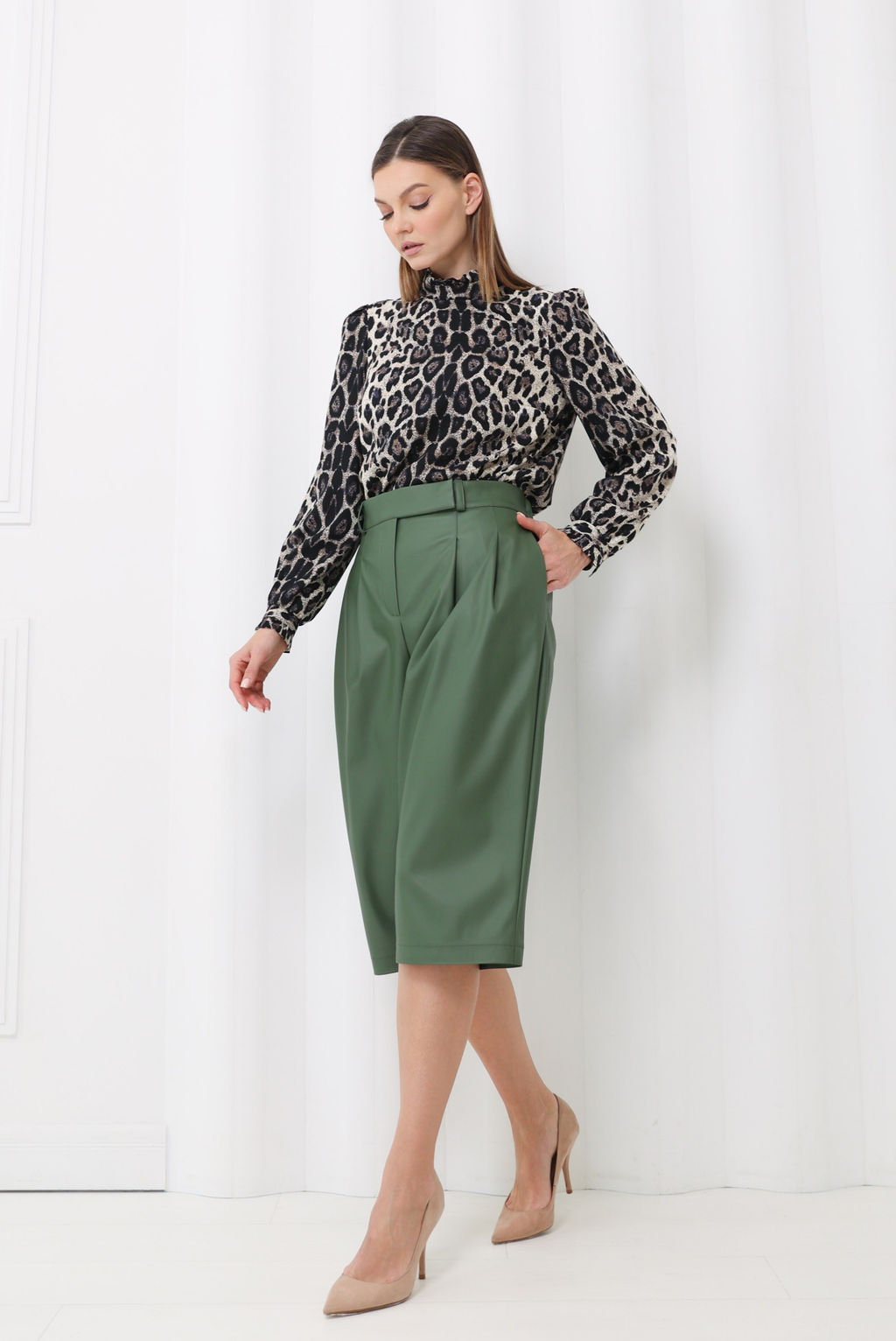 Шорты брючные из экокожи - Looklikecat фото 2