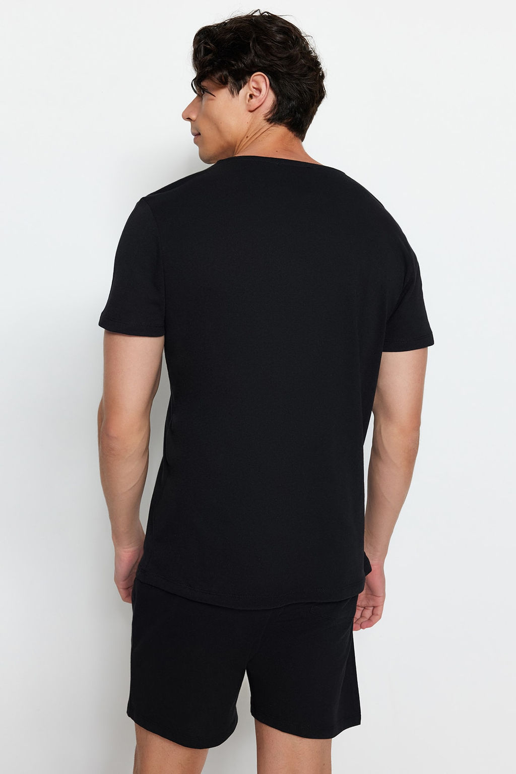 TRENDYOL MAN Siyah Regular Fit Orme Sortlu Pijama Tak?m? TMNSS23PT00038 - Trendyolmilla фото 6