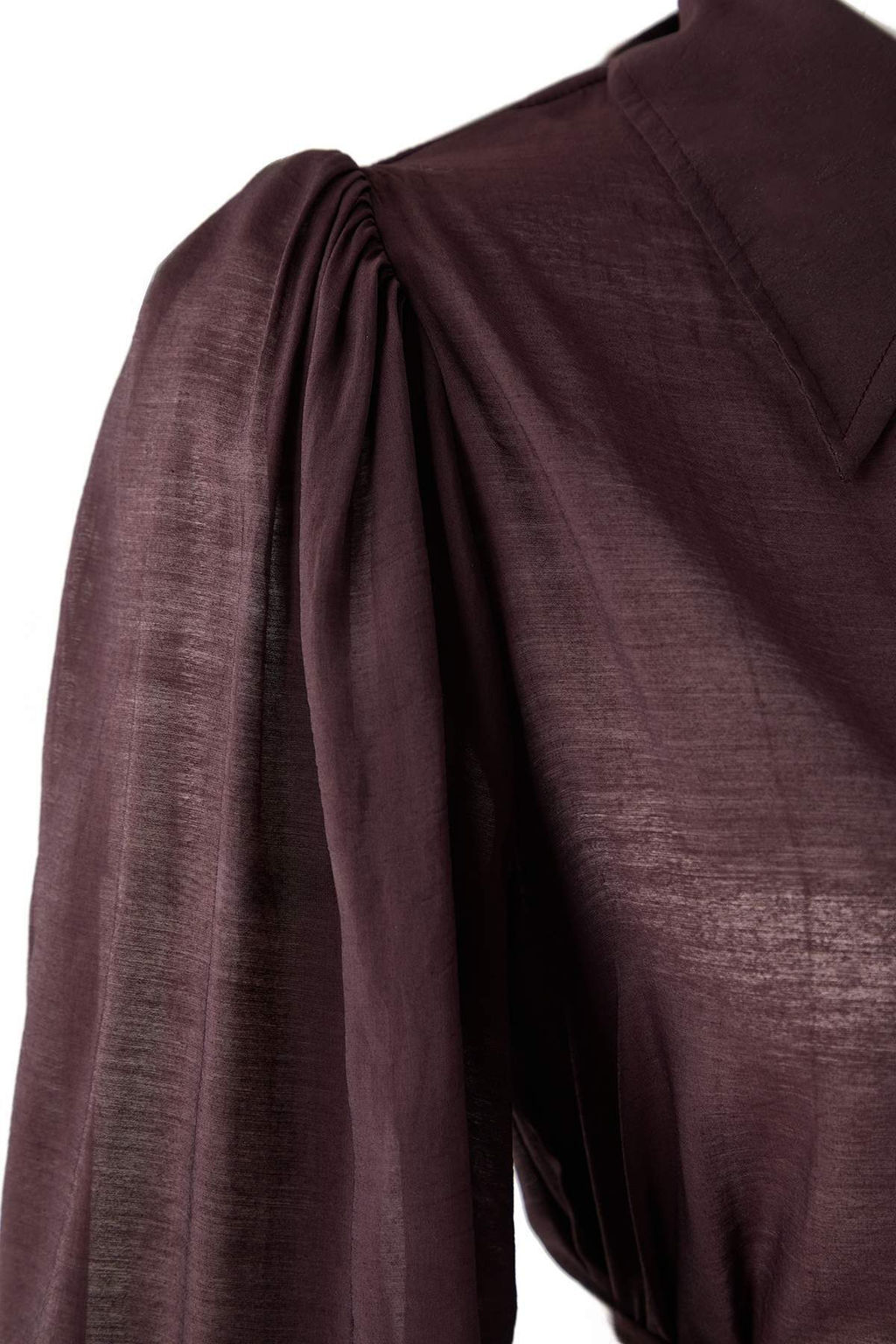 Bordo Baglama Detayl? Hafif Transparan Yumusak Hisli Boho Gomlek TWOAW26GO00111 - Trendyolmilla фото 16