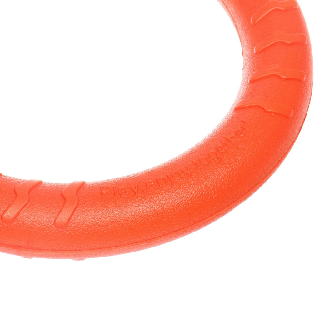 Кольцо - пуллер для собак средних и крупных пород "ЛЮБИМЫЙ БРО", цвет оранжевый, d - 18.5см (подвес)