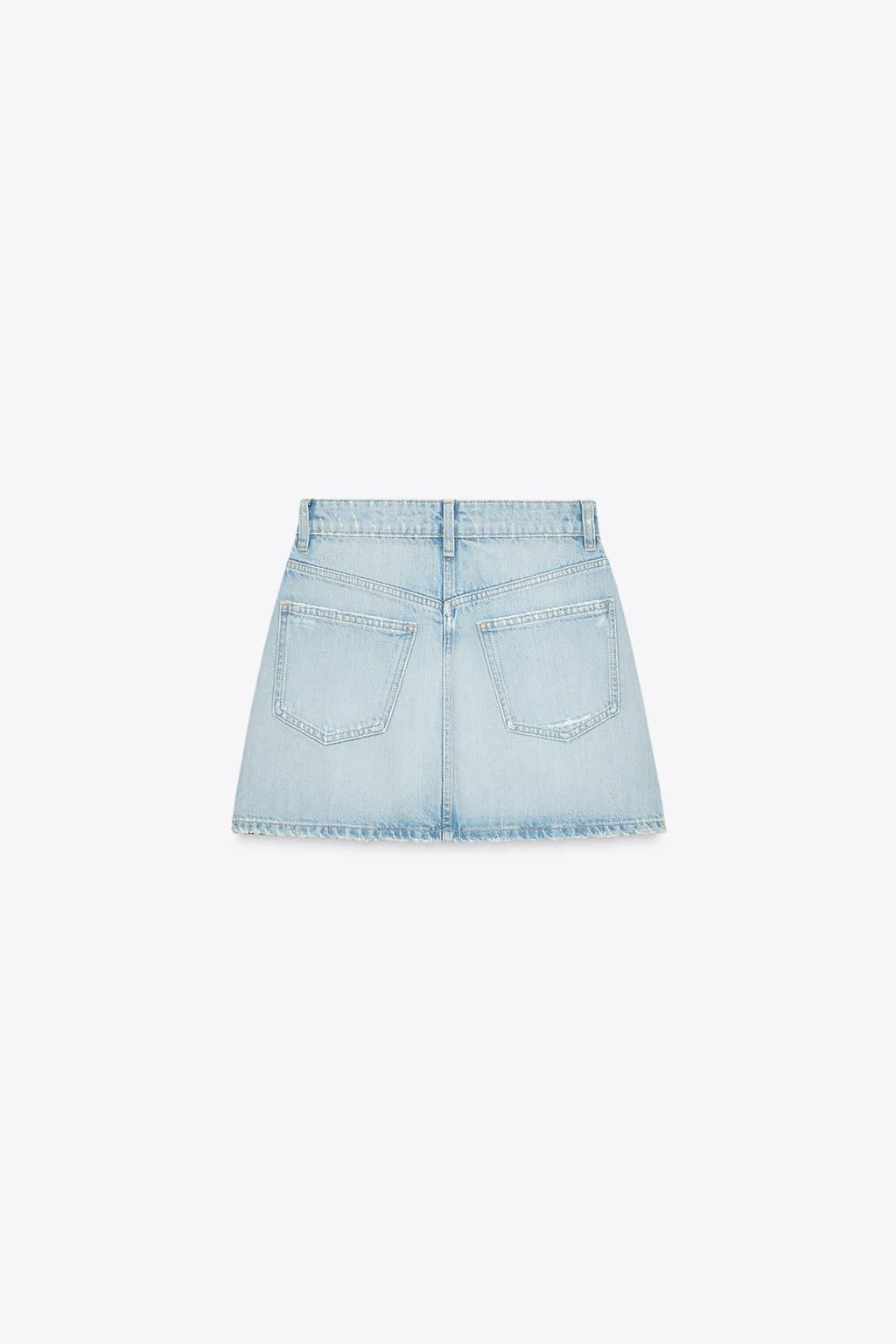 RIPPED TRF DENIM SKIRT - Zara фото 6