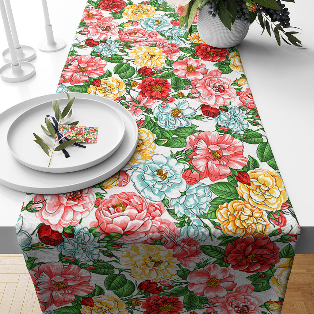Скатерть-дорожка на стол 50х145см Дикая роза, хлопок Комфорт 171г/м2, упаковка классическая 28х41см, Домашняя мода (Россия)  фото 6