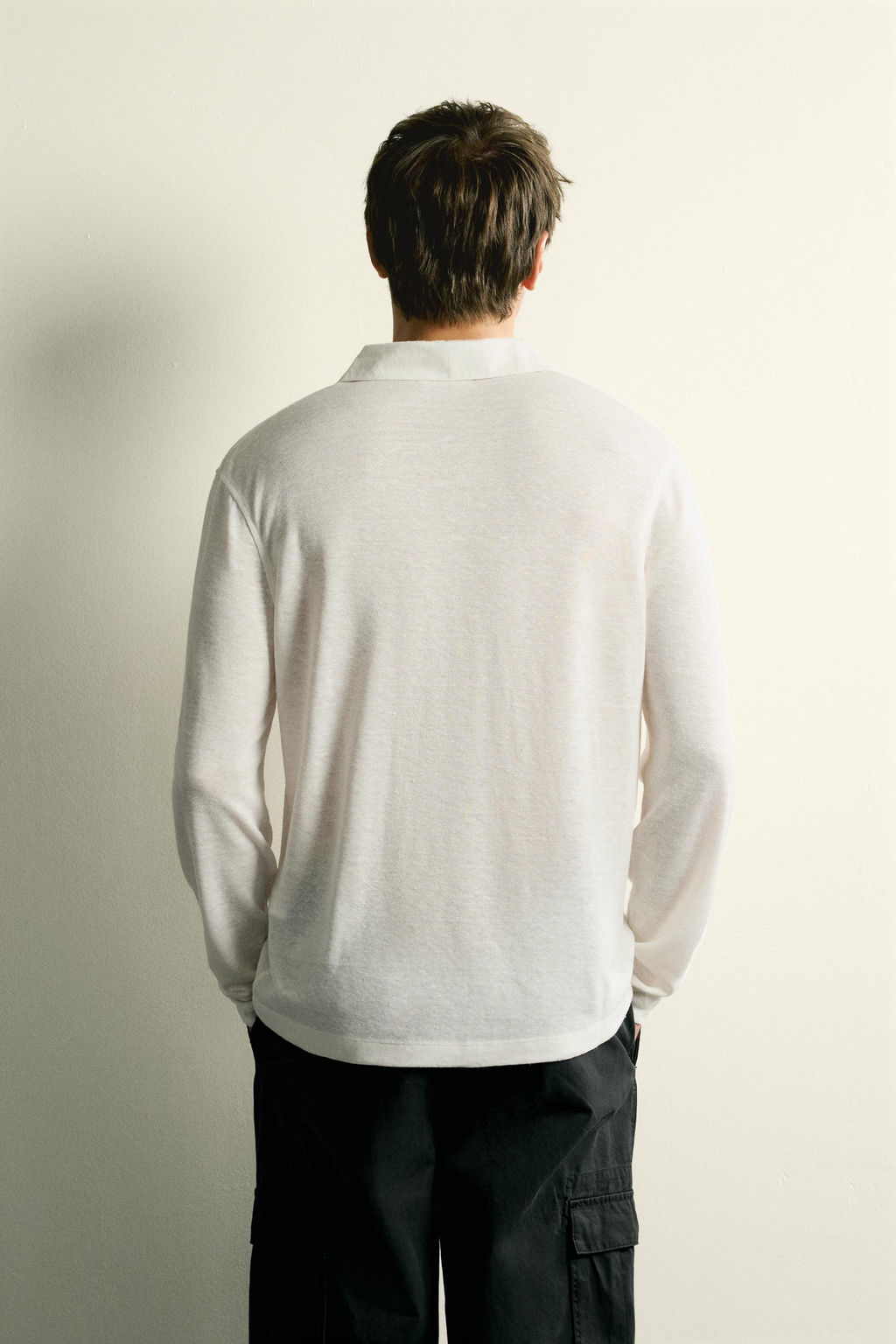 POLO REGULAR FIT C??AMO - VISCOSA / Blanco roto - Zara фото 3