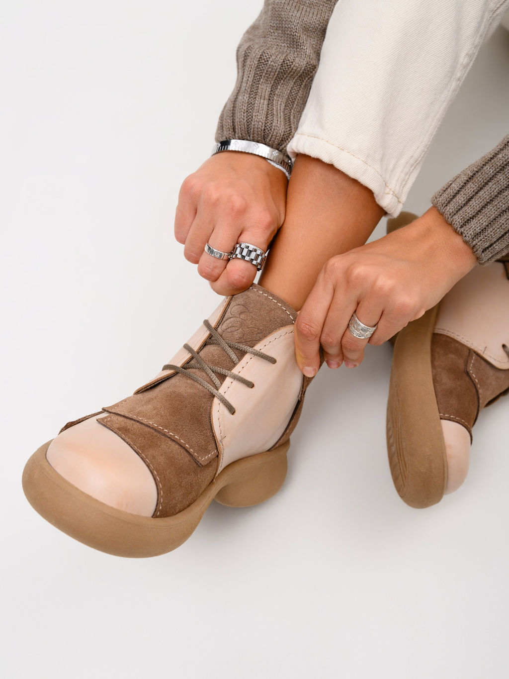 Ботинки EDART 305.927 ka. Вакса пудра+серо коричневая замша/байка - Ed'art фото 10