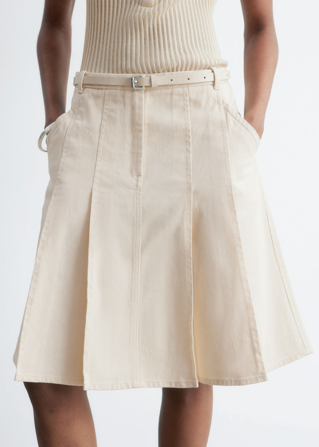 Falda midi plisada de algod?n - H&m фото 6