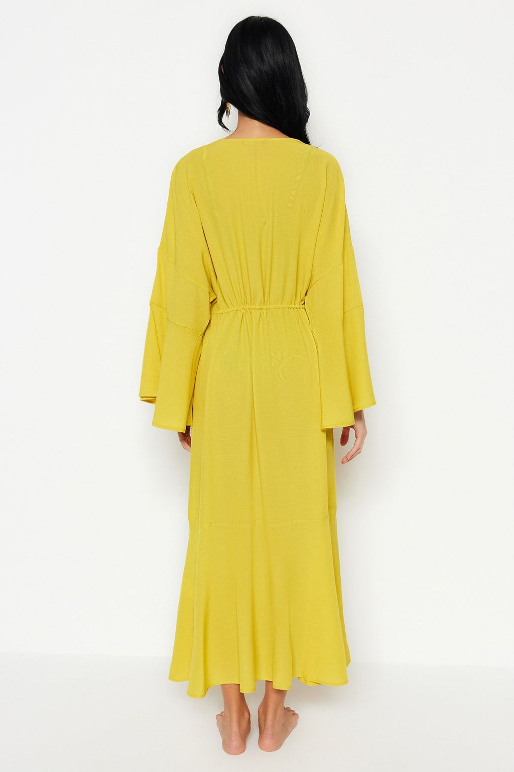 Yag Yesil Maxi Dokuma Buzgulu Plaj Kimono&Kaftan TBESS23KM00105 - Trendyolmilla фото 6