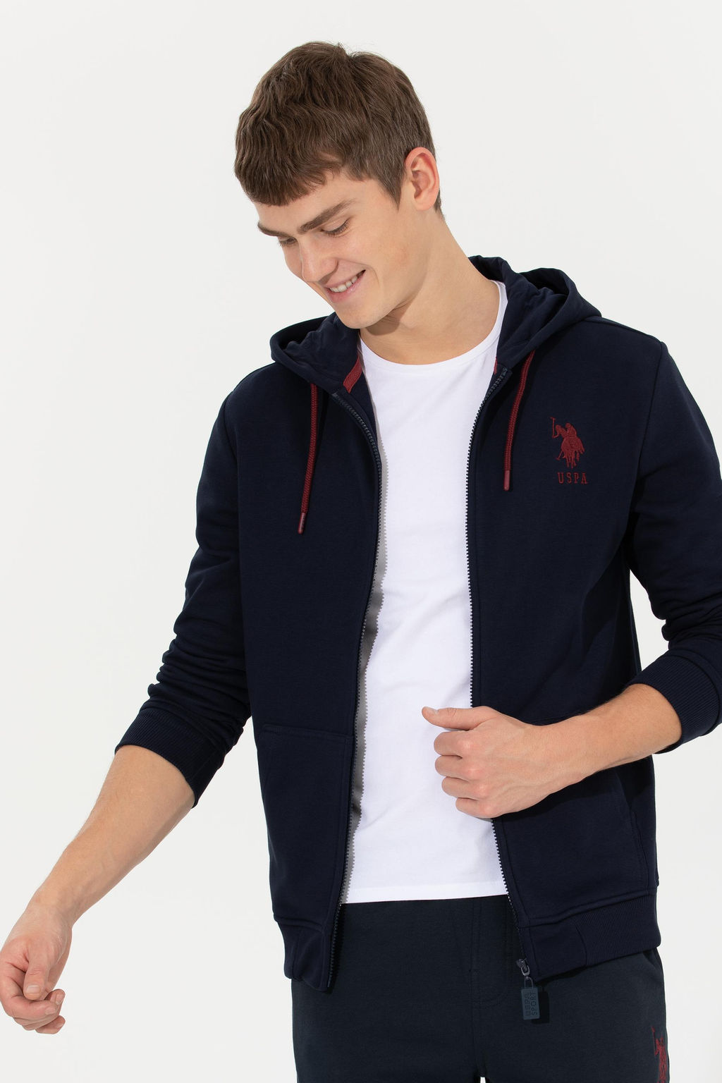 Кардиган U.S. Polo Assn мужской темно-синий хлопок  фото 15