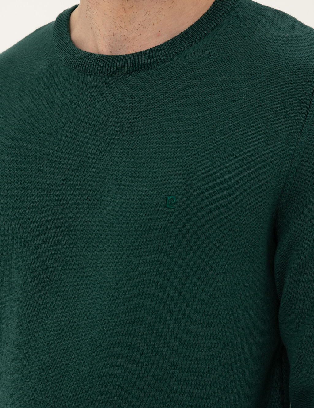 Ye_il Slim Fit Bisiklet Yaka Basic Triko Kazak - Pierre cardin фото 7