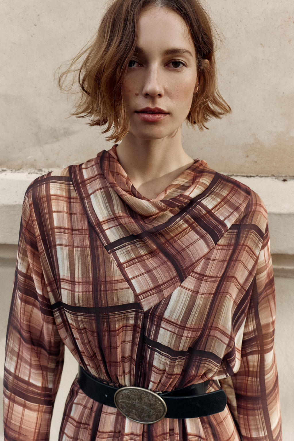 CHECK MIDI DRESS - Zara фото 4