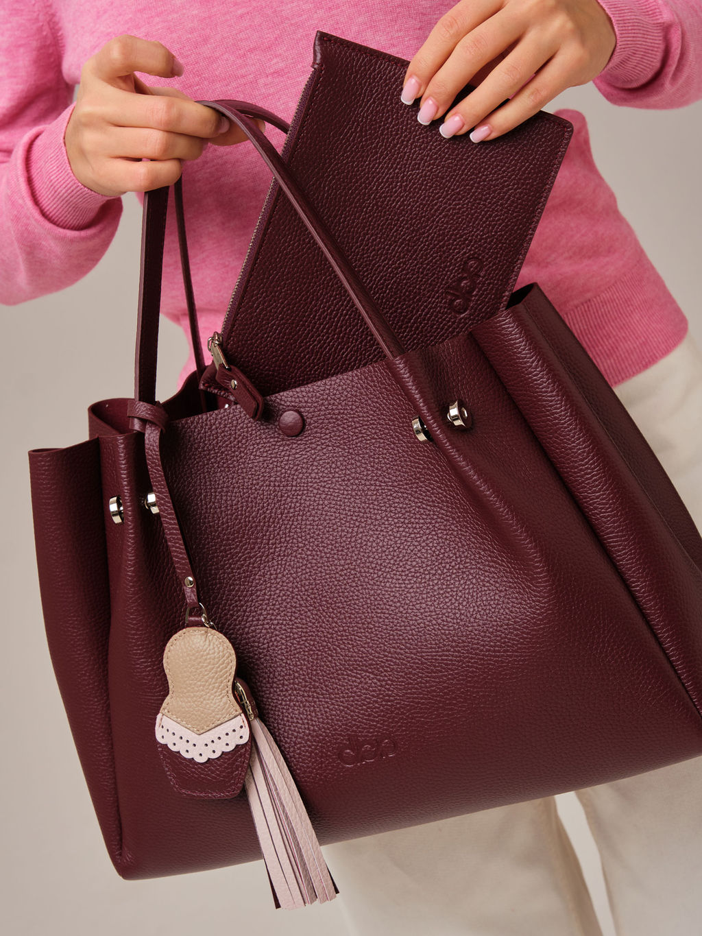 Кожаная сумка Vasilisa DBR 31210 зимняя вишня  фото 2