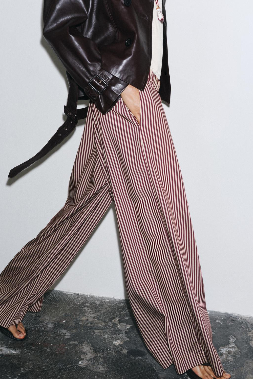 ZW COLLECTION STRIPED FLOWING TROUSERS - Zara фото 5