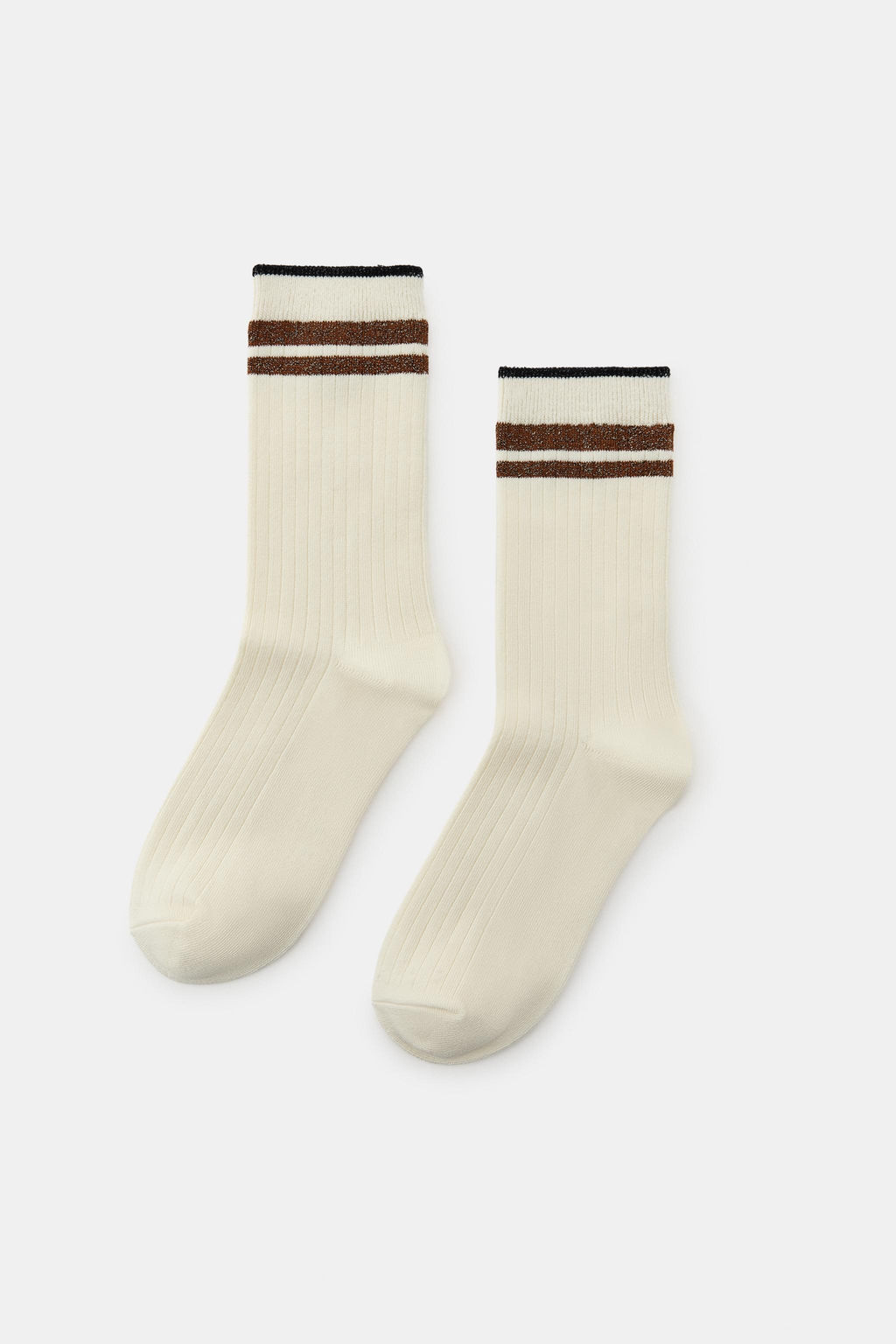 RIBBED SOCKS WITH METALLIC STRIPES - Zara фото 2