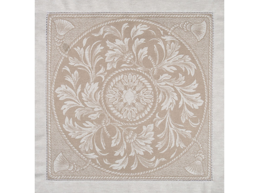 01с-44ЯК Салфетка 45*45 "Овальная" цв. бежевый (по 6 шт