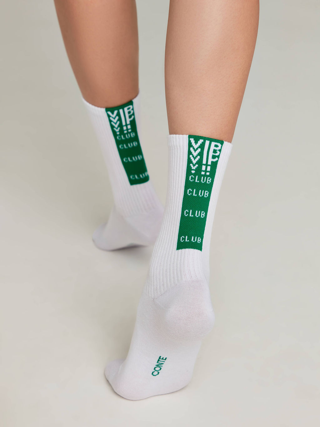 Цена за 2 пары. Носки Теплые CONTE Удлиненные хлопковые носки ACTIVE белый-зеленый - Conte elegant фото 2