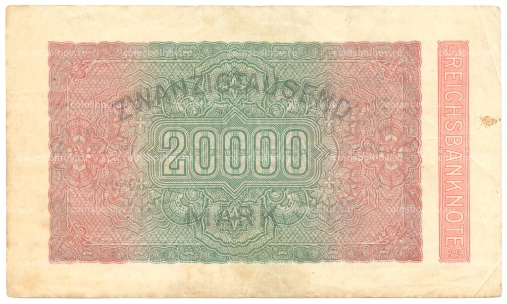 Банкнота 20000 марок 1923 года Германия