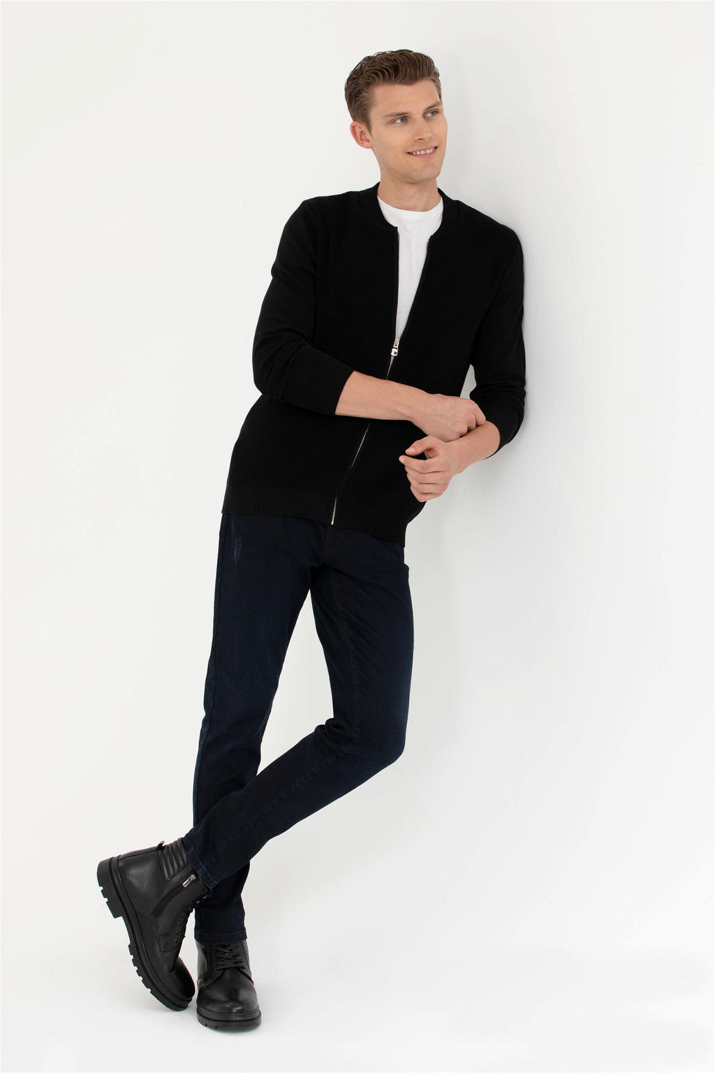 Мужской черный базовый трикотажный кардиган - U.s. polo assn фото 8