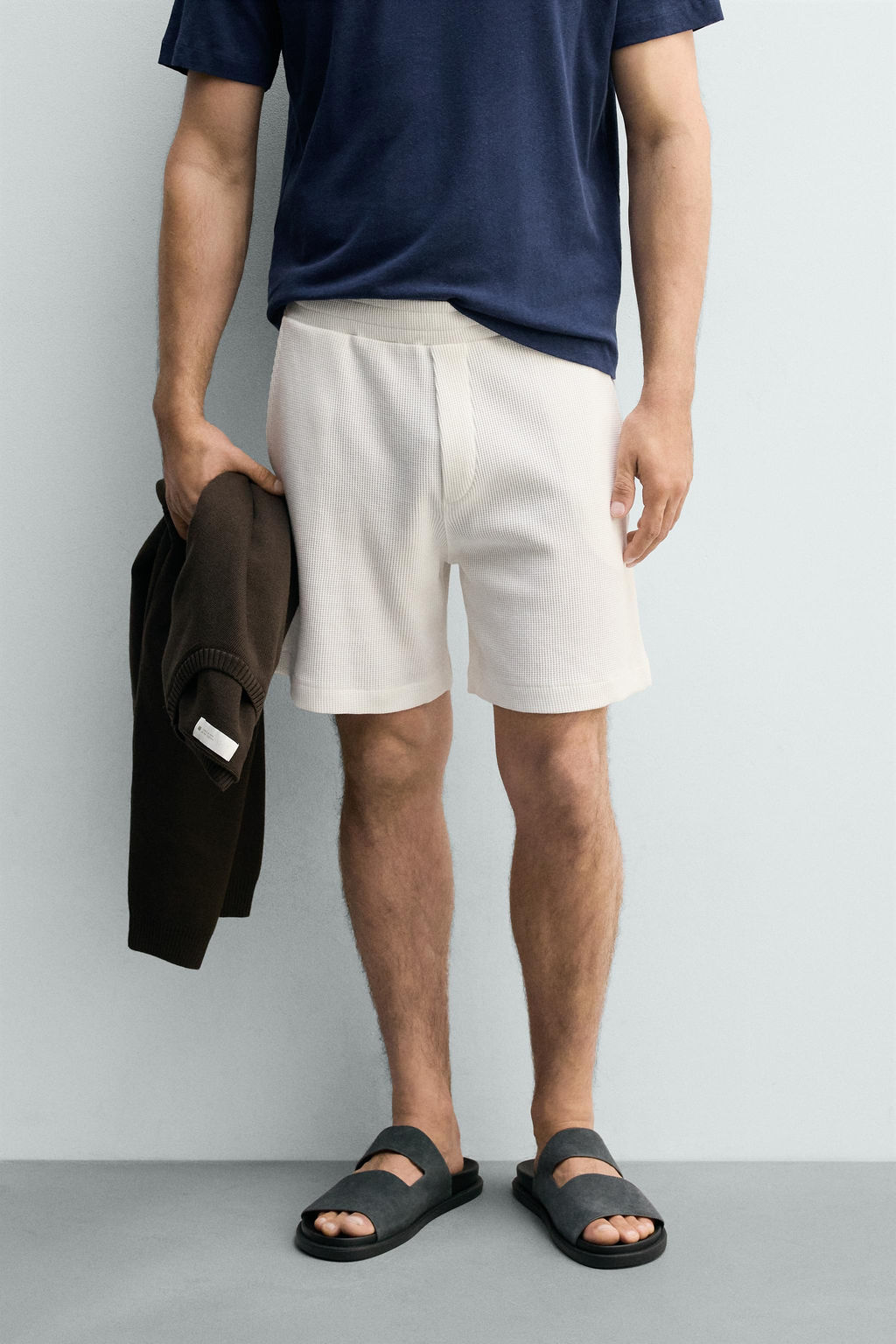 BERMUDA JOGGER ESTRUCTURA WAFFLE / Blanco roto - Zara фото 2