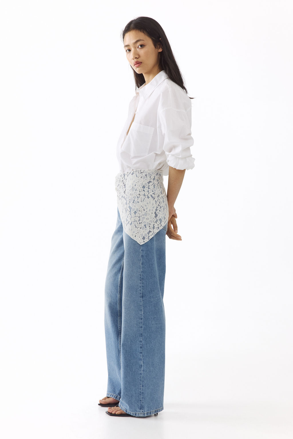Vaquero con fular Straight High Waist - H&m фото 4
